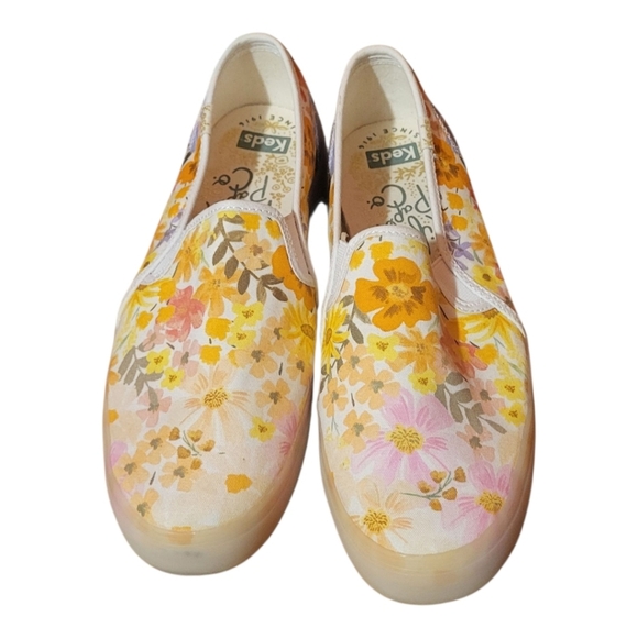 Keds x Rifle Paper Co. Double Decker Marguerite Floral Slip-On Sneakers Size 8 - Picture 2 of 8